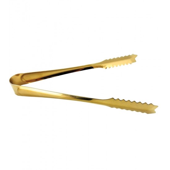 Pegador 15cm Para Gelo De Aço Inox Dourado